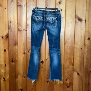 Miss me Jeans mid rise slim boot size 26 color 529 snow flake design limited